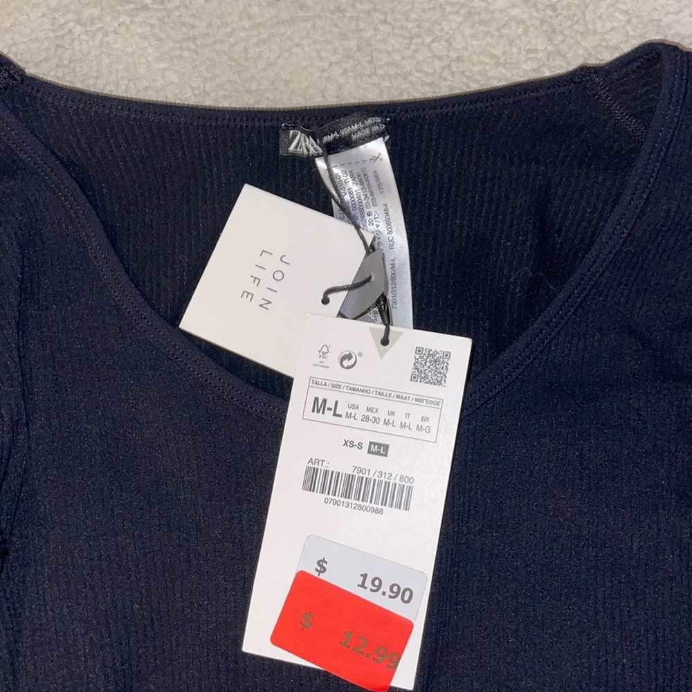 ZARA crop long sleeve
